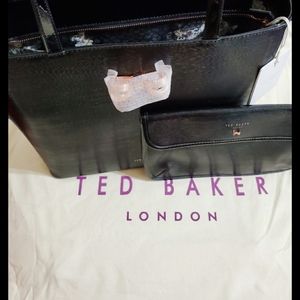 💥NEW💥Ted Baker Looped Bow Black Leather Tote